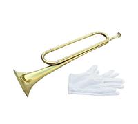 Dickly Tromba portatile in ottone stile antico BB Bugle con guanti che suona di cavalleria 47 cm per principianti professionisti Bambini Facile da