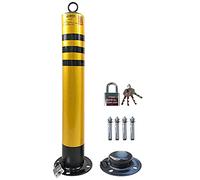 DICOINA Dissuasore per parcheggio Auto Rimovibile Dissuasore per parcheggio Alto 750 mm con Lucchetto e Vite per barriera di parcheggio Facile Installazione (Nero Giallo)