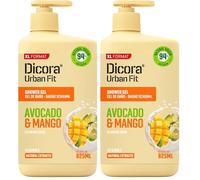 DICORA URBAN FIT Uf Shower Gel Vit E Mango&Avocado 825Ml per la beauty routine quotidiana, per benessere e cura quotidiana, 825ml (Confezione da 2)