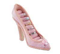 DICOSMETIC 1 contenitore per gioielli con tacco alto per scarpe, anello per scarpe, piccolo supporto per gioielli, rosa, orecchini con tacco alto, organizer per donne e donne, decorazioni per la casa
