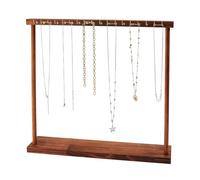 DICOSMETIC 1 x Collane in Legno Espositore 18 Ganci Collane Organizzatore Titolare 2.9 x 15.7 x 15.7 Pollici Portagioie Marrone Cocco Supporto Catena Per Espositori E Fornitori