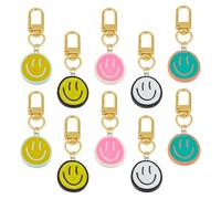 DICOSMETIC 10 portachiavi smaltati con espressione di sorriso in 5 colori con chiusura girevole in lega, portachiavi carino per borse da donna, ciondoli portachiavi, portachiavi per auto, ciondolo per