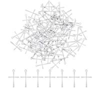 DICOSMETIC 100 ciondoli a forma di croce in acciaio inox, ciondolo a forma di croce religiosa, 16 x 9,5 mm, ciondolo a forma di croce, per la creazione di gioielli, foro: 1 mm, Acciaio inossidabile