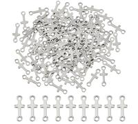 DICOSMETIC 100 pezzi ciondolo a forma di croce in acciaio inox, ciondolo a forma di croce, ciondolo a forma di croce religiosa, stile tibetano, per la creazione di gioielli