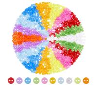 DICOSMETIC 1000 mini bottoni rotondi in 10 colori, piccoli bottoni in plastica da 4 mm, bottoni colorati a 2 fori, bottoni da cucito in plastica per fai da te, artigianato e cucito