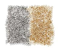 DICOSMETIC 1000 pz 2 Colori Tubo Perline A Crimpare 304 Barile di Acciaio Inossidabile Perline Allentate Perline Europee Stopper Perline Distanziatrici per Creazione di Gioielli,Foro:0.5-1mm