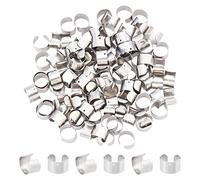 DICOSMETIC 100Pcs Risultati Del Polsino Dell'Orecchio In Acciaio Inossidabile Orecchini Non Penetranti Anello con Clip per Le Orecchie Della Cartilagine di Parole Set Regolabili per Uomini e Donne