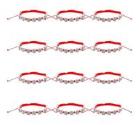 DICOSMETIC 12 braccialetti con rosario di San Benedetto, medaglia di protezione contro il male, braccialetto regolabile in corda rossa, gioielli religiosi cattolici, regalo per uomini e donne