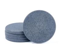 DICOSMETIC 12 sottobicchieri in pietra ardesia 9,9 cm, in terra di diatomee, colore grigio scuro, rotondi, per bevande, caffè, bar, cucina, casa