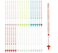 DICOSMETIC 120 pz 6 colori Collane con Croce Collana con Croce Luminosa Collana di Perline di Rosario In Plastica Collana Che Si Illumina Al Buio Collana A Y Gioielli di Preghiera per Donne Uomini