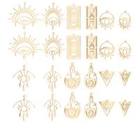 DICOSMETIC 12Pcs 6 Stili Ciondolo Occhio Egiziano Inossidabile Malocchio Perla di Fátima Simbolo Charms Ciondolo Protezione Occhi Malva Ciondoli amuleto fortunato per Creazione di Gioielli Fai da Te