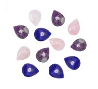 DICOSMETIC 12Pz 3 Colori Pietre A Goccia Cabochon Ametista Naturale Quarzo Rosa Avventurina Verde Cabochon Pietre Chakra Cabochon Energia Potere Pietre Cabine per La Creazione di Gioielli