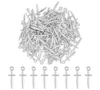 DICOSMETIC 150 ciondoli a forma di spada, in argento antico, con pugnale, in lega tibetana, per fai da te, per la creazione di gioielli, foro: 1,8 mm, Metallo