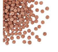 DICOSMETIC 150 Pz Perline Rudraksha Naturali Perline Sfuse di Legno Rotonde 8mm Perline Bodhi Non Tinte Terra di Siena Perline di Preghiera Perline di Creazione di Gioielli Fai Da Te