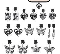 DICOSMETIC 16 ciondoli per tappi antipolvere in 8 stili, con teschio e farfalla di tipo C, per porta di ricarica per cellulare, tappi antipolvere in plastica con ciondoli per Halloween, porta USB C