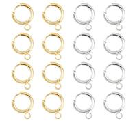 DICOSMETIC 16 paia di orecchini Huggie Hoop 2 colori orecchini Huggie con fibbia in acciaio inossidabile 11 mm piccoli orecchini per la fabbricazione di gioielli