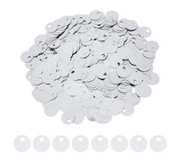 DICOSMETIC 1600 pezzi di Paillettes Piatte Rotonde Da 19 mm Paillettes Larghe In Plastica con Foro Grande Paillette Larghe In Metallo per Creare Gioielli Fai Da Te Argento