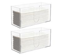 DICOSMETIC 2 dispenser di asciugamani di carta da banco in acrilico trasparente, 26 x 12 x 10,5 x 10,4 cm, portatovaglioli a tre pieghe per bagno e cucina piegati a Z