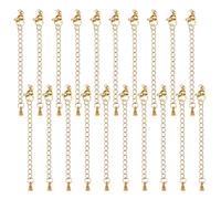 DICOSMETIC 20 pezzi di prolunga per collana in acciaio inossidabile lunga catena di estensione dorata con chiusura a pinza aragosta catena gourmet con estensione catena a catena in metallo a goccia