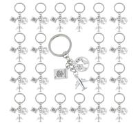 DICOSMETIC 24 portachiavi da viaggio a tema, in lega di platino, per aerei, viaggi, avventure, feste, amicizie, come regalo per ospiti, 7,5 cm