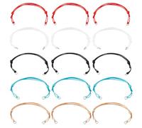 DICOSMETIC 25 bracciali semilavorati in 5 colori, regolabili, intrecciati, braccialetti dell'amicizia fai da te, 9-1/8", in poliestere, con anelli di salto aperti