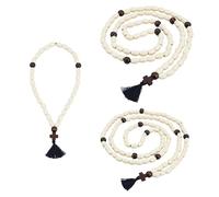 DICOSMETIC 3 corde ortodosse beige cristiane ortodosse in legno Chotki 30 80 100 nodi, corda ortodossa greca con croce e nappa, regalo religioso per uomini e donne, lunghezza 39 ~ 129 cm