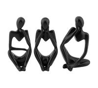 DICOSMETIC 3 Pezzi 3 Stili Resina Pensatore Statue Nero Arredamento Accenti Set Libreria Scrivania Figure Sculture Sedute Astratte Per Inaugurazione della Casa Soggiorno Arredamento