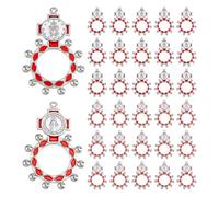 DICOSMETIC 30 pezzi 2 stili dito rosario anelli all'ingrosso borsa croce anello piccolo anello di preghiera cattolico platino rosso blu regali di battesimo set per uomini donne regali di festa baby