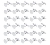 DICOSMETIC 30 Pezzi Uomini Gemelli In Argento Vuoto Gemelli In Ottone Gemelli Con Vetro Chiaro Cabochon Per Abbigliamento Abbigliamento Bottoni Fare Vassoio: 18mm