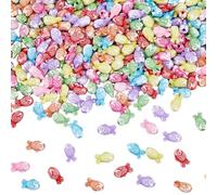 DICOSMETIC 300 perline acriliche in colori misti, perline a forma di pesce koi, 15 x 9 mm, perline sfuse in plastica per collana estiva, orecchini, gioielli, artigianato, foro: 2 mm
