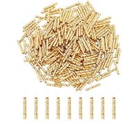 DICOSMETIC 300 Pz Perline Distanziali A Tubo Lungo Perline Dorate Dritte A Tagliatella Perline Macrame 1mm Distanziatrici Sciolte Perline Tubo A Foro Piccolo Perline per La Creazione di Gioielli