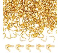 DICOSMETIC 300Pcs Perline Punte in Acciaio Inossidabile Perline A Crimpare Cord End Crimp Punte di Perline Pieghevol Copri Nodo a Conchiglia per La Creazione di Gioielli Fai-da-Te