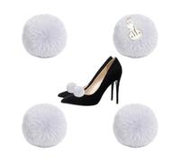 DICOSMETIC 4 Pom Pom Pom Scarpa Clip Clip per Scarpa Staccabile Grigio 5,2 cm Morbida Chiusura Scarpe Palla di Lana Artificiale Decorazione per Donna Stivali Cappello, Scarpe Piatte