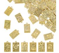 DICOSMETIC 48 Pz 6 Stili Mistici Tarocchi Ciondoli Ruota Della Fortuna/Amanti/Mondo/Stella Ciondoli Portafortuna Ciondolo Amuleto Fortuna Che Dice Ciondoli In Lega per Creazione di Gioielli