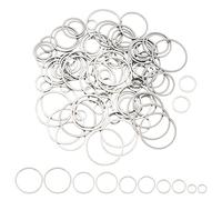 DICOSMETIC 5 Taglie 100 Pezzi Anello di Collegamento di Fascino Cerchio in Acciaio Inossidabile Anello Connettori Rotondi Ciondoli di Collegamento, Diametro Interno: 5.5~22.5mm
