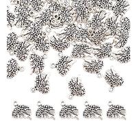 DICOSMETIC 50 Pz Ciondolo Cervello Anatomico Ciondolo Cervello 3D Ciondolo Anatomia Umana Ciondolo Lega Stile Tibetano Argento Antico Ciondolo Forniture per Gioielli Fai da Te, Foro: 1.5 mm