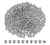DICOSMETIC 500 Pezzi Perline Rotonde Lisce in Acciaio Inossidabile da 4 mm - Senza Giunture, Distanziatrici Sfuse Con Foro Piccolo da 1,5 mm per Creazione di Gioielli