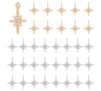 DICOSMETIC 60 ciondoli esagonali con strass, platino, oro chiaro, galassia, lega, ciondolo a forma di stella del Nord, ciondolo a forma di stella del Nord, per la creazione di gioielli fai da te