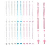 DICOSMETIC 60 pz 5 colori Collana Croce Luminosa Collana di Perline di Rosario In Plastica Collane Incrociate Sfusa Collana A Y Che Si Illumina Al Buio Gioielli di Preghiera per Donne Uomini Donne
