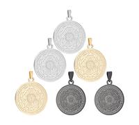 DICOSMETIC 6Pcs 3 Colori Il Sigillo Dei Sette Arcangeli Ciondolo In Acciaio Inossidabile/Oro/Nero Ciondolo Collana Pendente Piatto Rotondo Pentagramma per La Creazione di Gioielli Fai Da Te