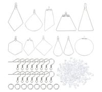 DICOSMETIC 72 pz 11 Ganci per Orecchini Geometrici in Acciaio Inossidabile, Ciondolo Ciondola L'Orecchino Kit per La Creazione di Gioielli Fai-da-Te