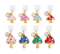 DICOSMETIC 8 pezzi di protezione antipolvere Charms fungo tipo C porta di ricarica Charm per cellulare Charm in plastica antipolvere con lega smaltata Charm porta USB tappo di collegamento protettivo