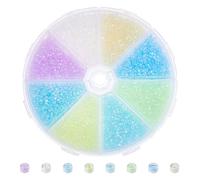 DICOSMETIC 80 G 8 colori cilindri di vetro perline si illuminano al buio perline 2,5 mm piccole perline in vetro blu ciano colore UV bracciale perla per braccialetti fai da te collane creazione di