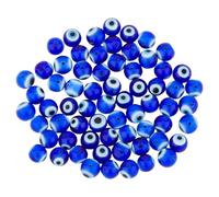 DICOSMETIC 98 pezzi fatti a mano brutto occhi lampwork perline blu rotonde brutte occhi 8 mm turchi blu brutto perline occhi per braccialetti fai da te collane creazione di gioielli, foro: 1 mm