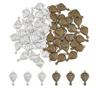 DICOSMETIC Ciondoli Mongolfiera Pendenti Lega D'Argento Antico Pendenti Pallone tibetano Charms d'Avventura Vintage per la Produzione di Gioielli Bracciale, 29x16.5x3mm, Metallo, Nessuna pietra