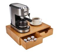 DICOSMETIC Organizer in legno per capsule di caffè, 2 cassetti, organizer per capsule di caffè, grande capacità, 39 x 28,5 x 8,3 cm, nessun montaggio richiesto, multiuso, cucina, ufficio, bar