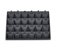 DICOSMETIC Organizer per cassetti per gioielli con 24 slot Vassoio per gioielli in pelle PU nera Porta collane Carte per gioielli rimovibili in vendita Decorazione domestica 35,1x54,1x2,9 cm
