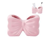 DICOSMETIC Portaspazzolino in resina a 2 scomparti per dentifricio, 13 x 5,5 x 8 cm, organizer da bagno, grazioso supporto vanity per pennelli da trucco, spazzolino da denti