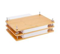 DICOSMETIC Pressa per Libri Pressa per Libri A 3 piano In Bambù Rilegatura di Libri Strumento Stabile per Rilegatura di Libri Pressa per Carta Manuale Portatile Rilegatura di Libri Fatta A Mano
