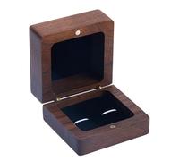 DICOSMETIC Scatola per gemelli in legno, 6,1 x 6,1 x 4 cm, piccola vetrina per gemelli vintage, scatola regalo quadrata per gemelli, scatole per gioielli, accessori